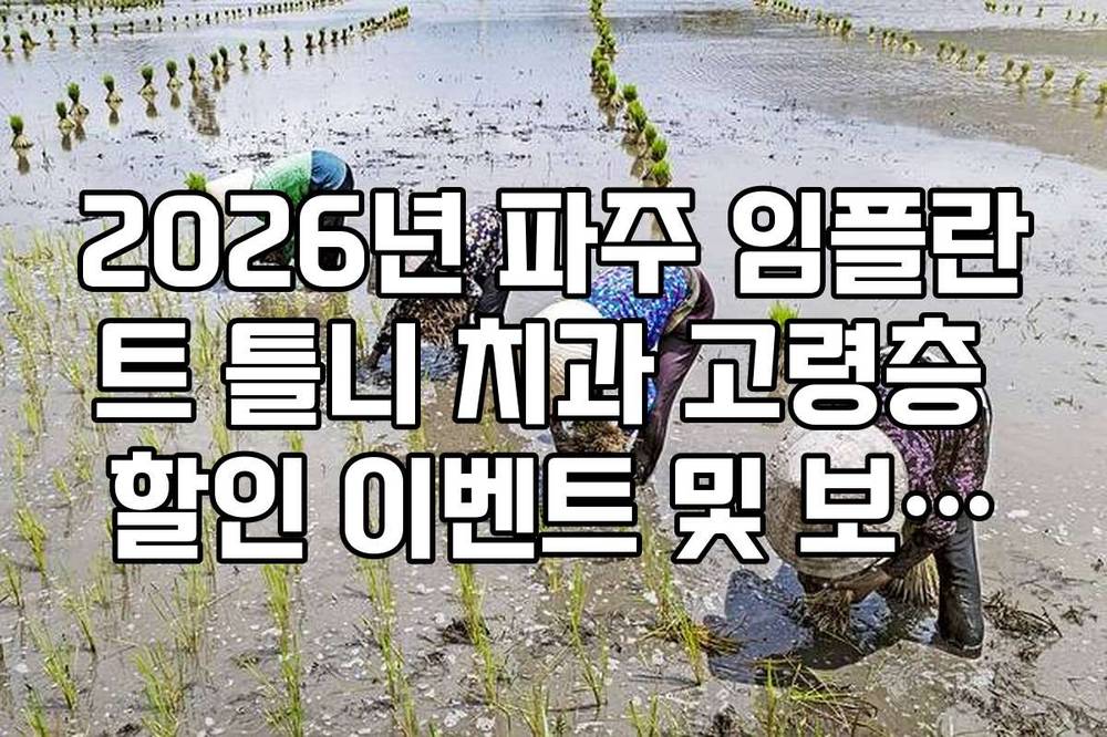 2026년 파주 임플란트 틀니 치과 고령층 할인 이벤트 및 보건소 연계 혜택