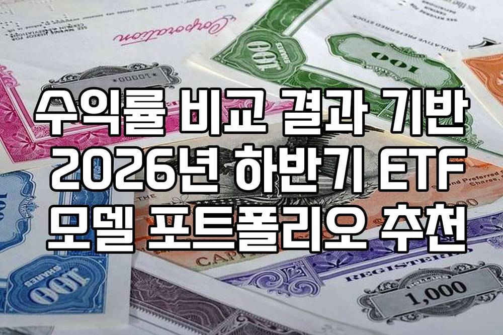 수익률 비교 결과 기반 2026년 하반기 ETF 모델 포트폴리오 추천