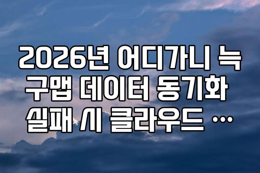 2026년 어디가니 늑구맵 데이터 동기화 실패 시 클라우드 복구 방법