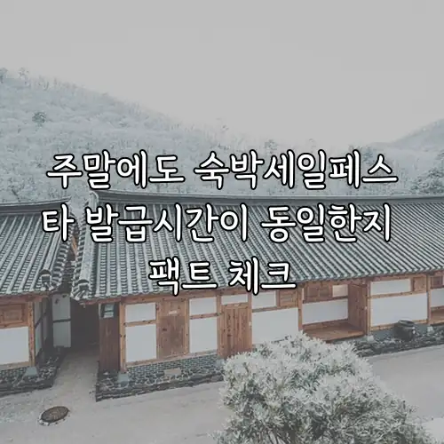 주말에도 숙박세일페스타 발급시간이 동일한지 팩트 체크