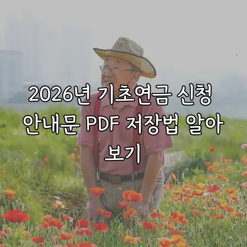 2026년 기초연금 신청 안내문 PDF 저장법 알아보기