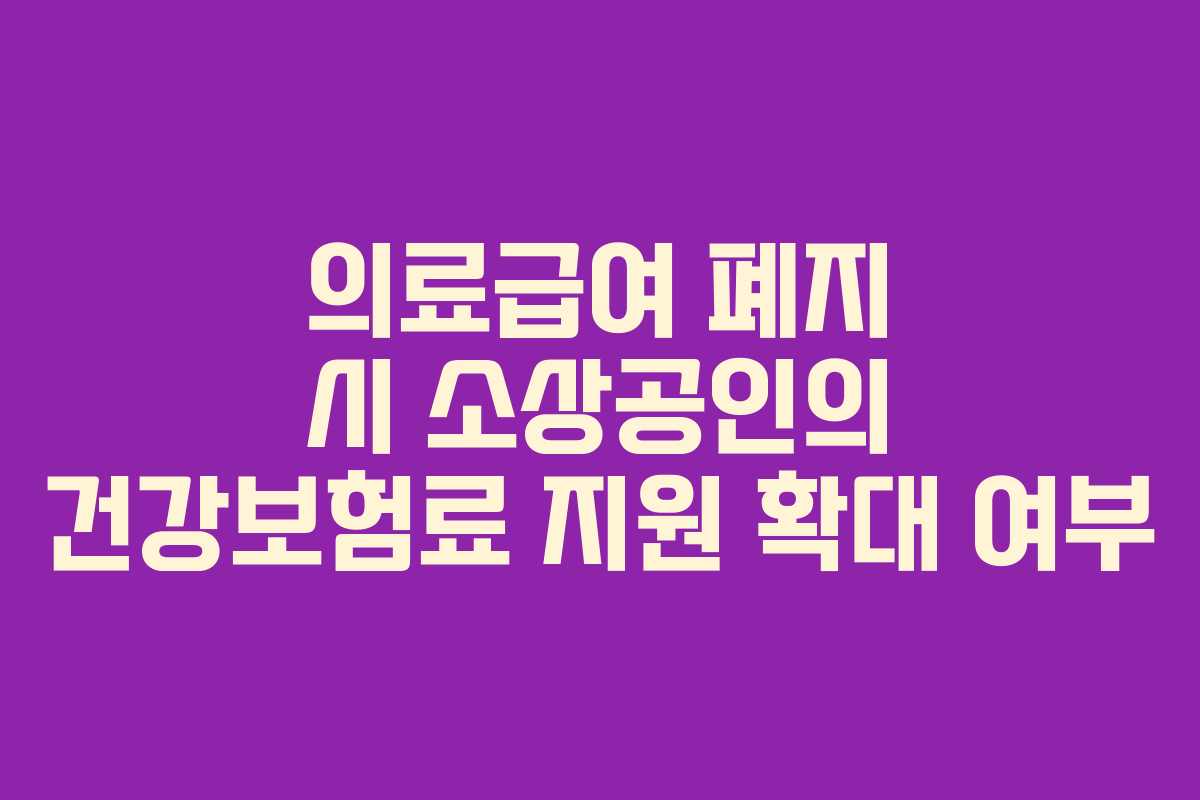 의료급여-폐지-시-소상공인의-건강보험료-지원-확대-여부